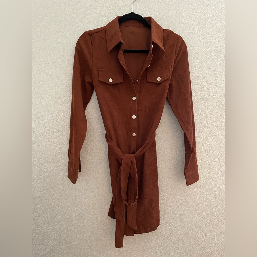 Brown corduroy dress. Never worn